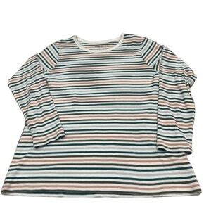 Lands’ End Cotton Stripe Long Sleeve Shirt Size L